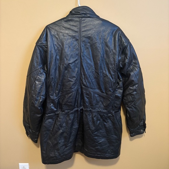 Vintage Leather Limited Black Leather Bomber Moto Jacket Mens XL bikercore vtg - Picture 3 of 12